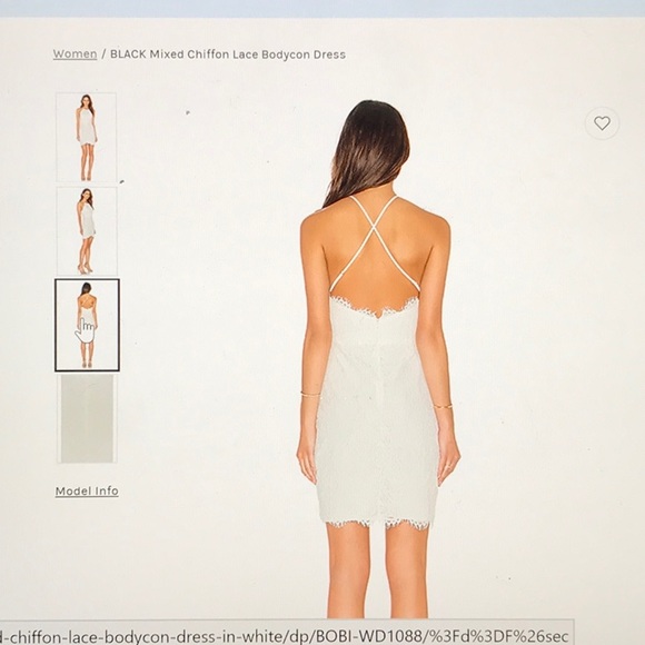 Bobi Black - Mixed Chiffon Lace Bodycon Dress - Picture 3 of 6